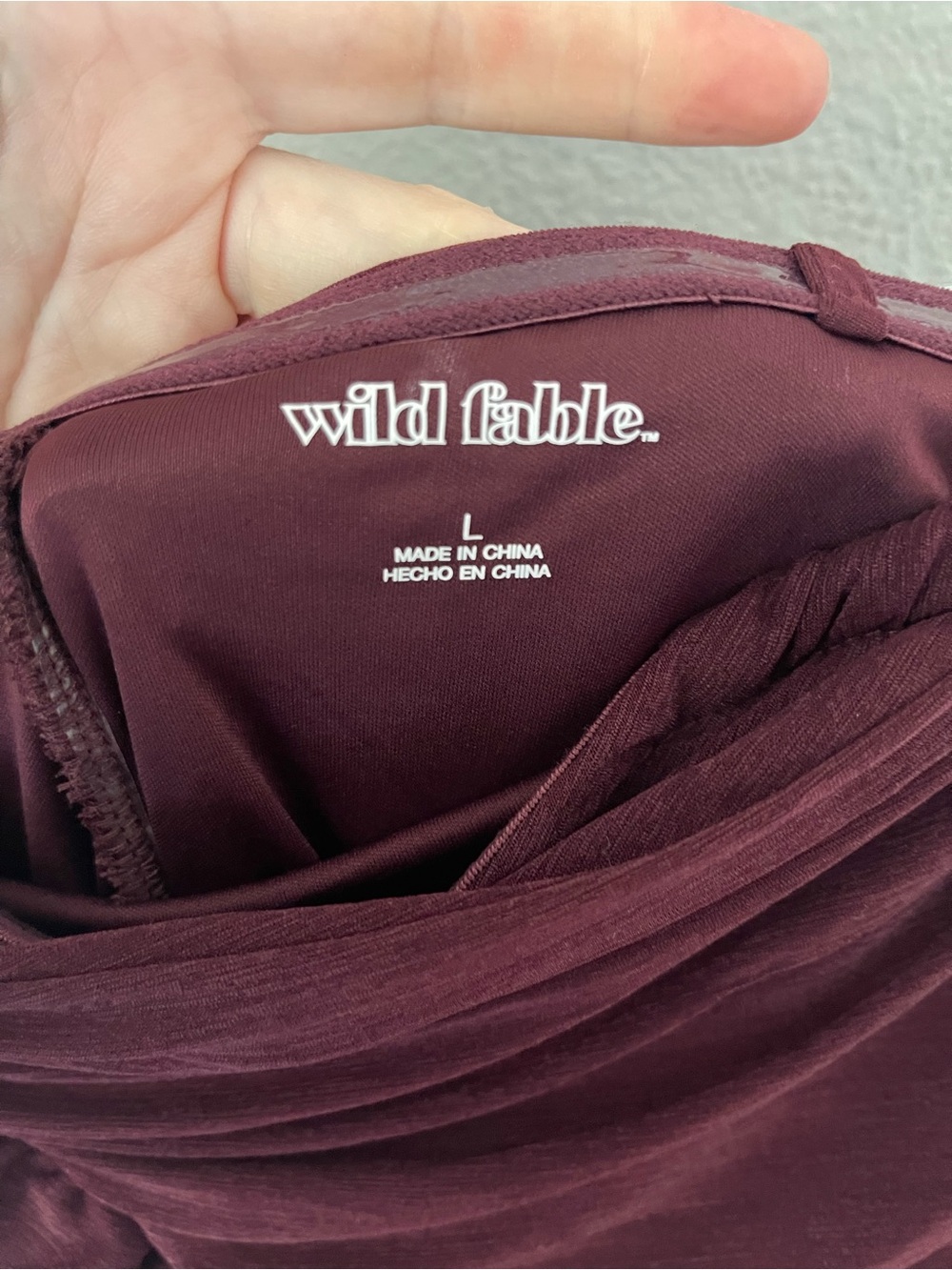 Wild Fable Burgundy Strapless Ruched Mini Dress Ruffle Size L NWT - Picture 7 of 9
